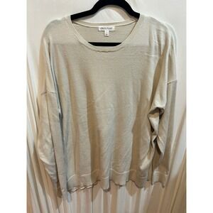 Prologue Womens Beige Crew‎ Neck Long Sleeve Knit Pullover Sweater Large